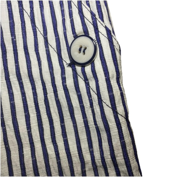 TRINA TURK Lyric Theatre Pants Seersucker Blue/White MidRise Straight Leg Size 6 - Picture 5 of 11